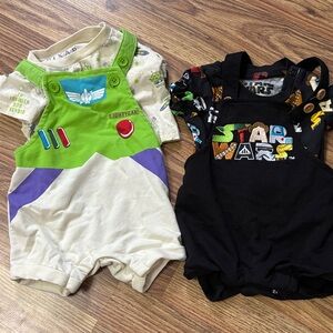 Box lunch Buzz Lightyear and Star Wars Baby Rompers 3 months